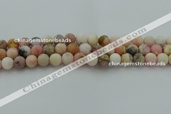 COP1333 15.5 inches 10mm round matte natural pink opal gemstone beads