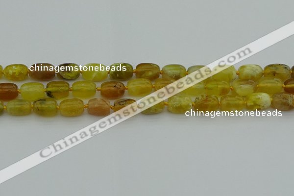 COP1420 15.5 inches 10*14mm drum yellow opal gemstone beads