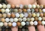 COP1568 15.5 inches 8mm round yellow moss opal beads wholesale