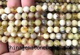 COP1907 15 inches 8mm round yellow opal gemstone beads wholesale