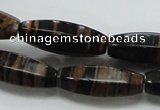 COP241 15.5 inches 10*30mm faceted rice natural brown opal gemstone beads