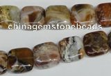 COP321 15.5 inches 12*12mm square brandy opal gemstone beads wholesale
