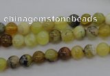 COP587 15.5 inches 6mm round natural yellow & green opal beads