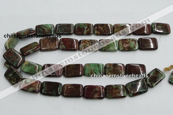 COP611 15.5 inches 18*25mm rectangle green opal gemstone beads