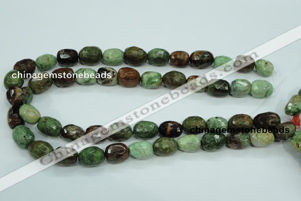 COP674 15.5 inches 12*16mm faceted nuggets green opal gemstone beads