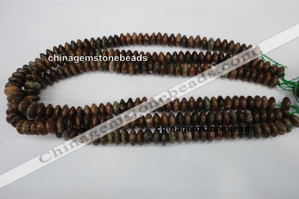 COP751 15.5 inches 5*10mm rondelle green opal gemstone beads