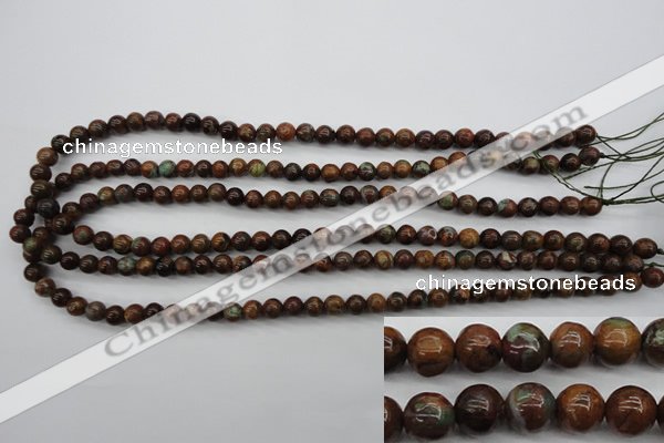 COP951 15.5 inches 6mm round green opal gemstone beads wholesale