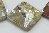 COS27 15.5 inches 30*30mm diamond ocean stone beads wholesale