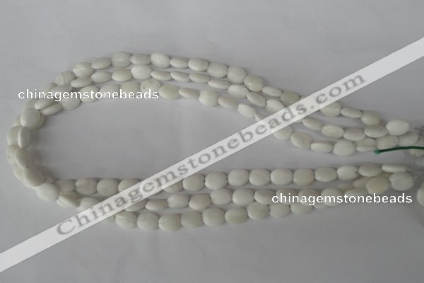 COV48 15.5 inches 8*10mm oval white shell beads wholesale