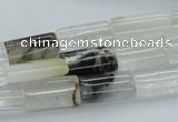COZ28 15.5 inches 8*16mm flat tube opal quartz beads wholesale