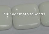 CPB117 15.5 inches 30*30mm square white porcelain beads wholesale
