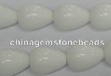 CPB24 15.5 inches 13*18mm teardrop white porcelain beads wholesale