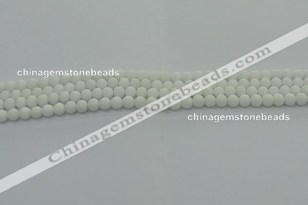CPB410 15.5 inches 4mm round matte white porcelain beads