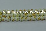 CPB561 15.5 inches 6mm round Painted porcelain beads