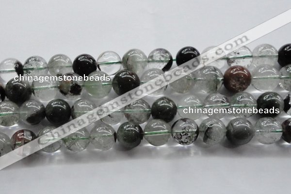 CPC06 15.5 inches 14mm round green phantom quartz beads wholesale