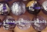 CPC612 15.5 inches 10mm round purple phantom quartz beads