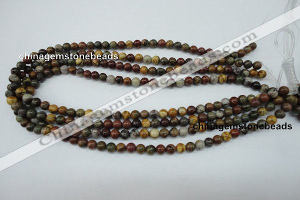 CPJ152 15.5 inches 6mm round picasso jasper gemstone beads