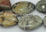 CPJ30 15.5 inches 22*30mm flat teardrop picasso jasper beads wholesale
