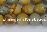 CPJ543 15.5 inches 10mm faceted round wildhorse picture jasper beads