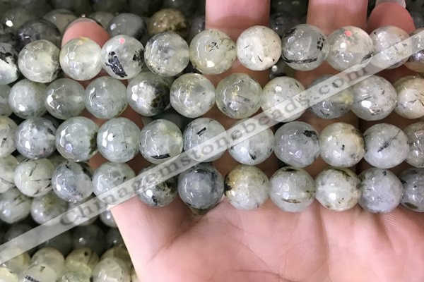 CPR354 15.5 inches 13mm faceted round prehnite beads wholesale
