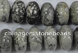 CPT161 15.5 inches 10*18mm rondelle grey picture jasper beads