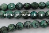 CPT303 15.5 inches 6mm faceted round green picture jasper beads