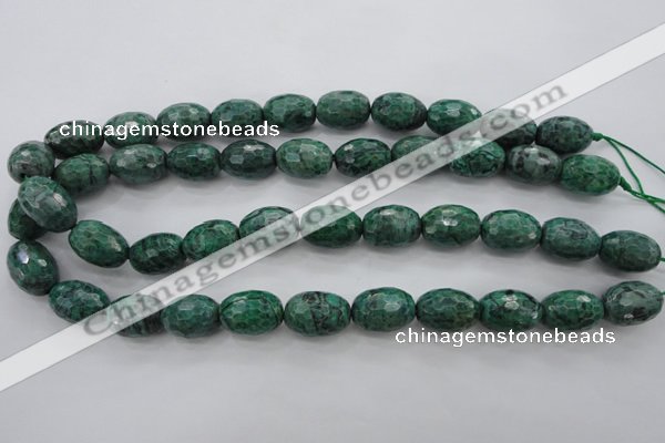 CPT305 15.5 inches 13*18mm faceted rice green picture jasper beads