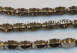 CPY141 15.5 inches 6*10mm rice pyrite gemstone beads wholesale