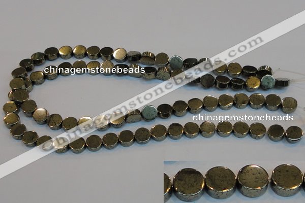 CPY152 15.5 inches 10mm coin pyrite gemstone beads wholesale