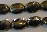 CPY312 15.5 inches 13*18mm oval pyrite gemstone beads wholesale