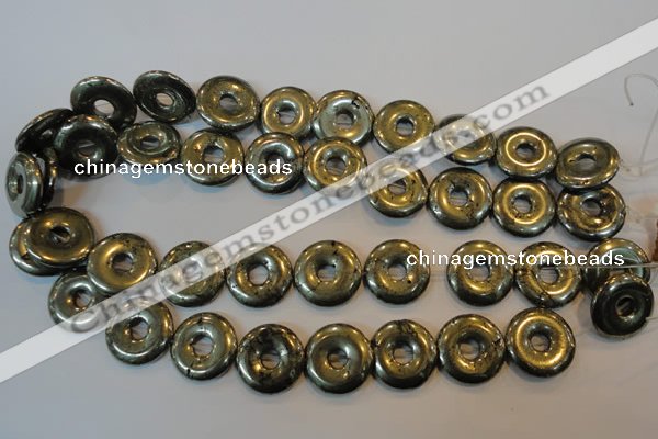 CPY340 15.5 inches 20mm donut pyrite gemstone beads wholesale