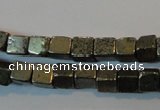 CPY350 15.5 inches 4*4mm cube pyrite gemstone beads wholesale