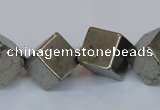 CPY359 15.5 inches 12*12mm cube pyrite gemstone beads