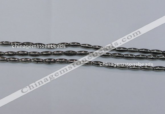 CPY600 15.5 inches 5*16mm rice pyrite gemstone beads wholesale