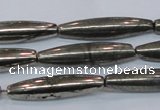 CPY601 15.5 inches 7*30mm rice pyrite gemstone beads wholesale