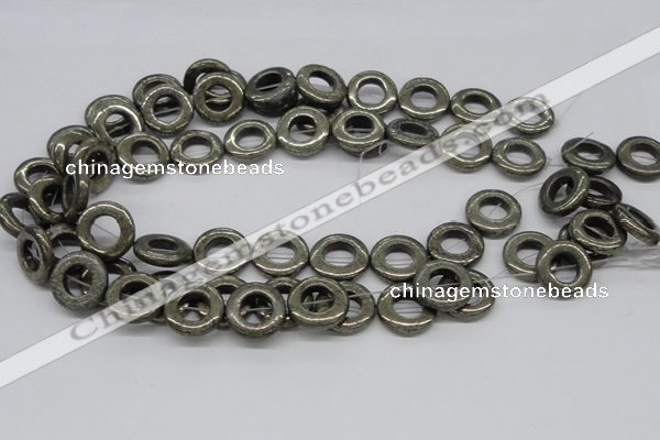CPY61 15.5 inches 23mm donut pyrite gemstone beads wholesale