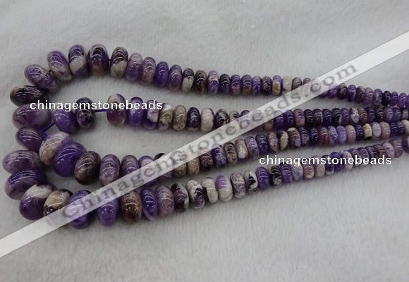CRB1102 15.5 inches 5*8mm - 9*18mm rondelle dogtooth amethyst beads