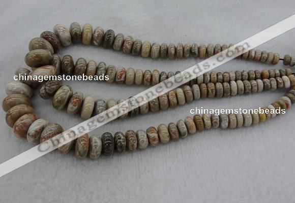 CRB1109 15.5 inches 5*8mm - 9*18mm rondelle chrysanthemum agate beads