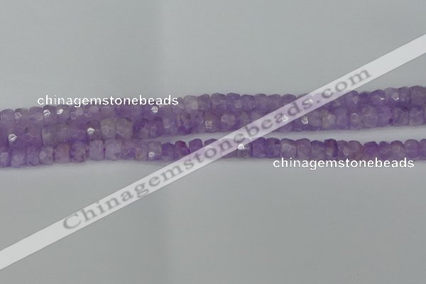 CRB1270 15.5 inches 4*6mm faceted rondelle lavender amethyst beads