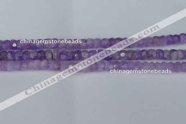 CRB1271 15.5 inches 5*8mm faceted rondelle lavender amethyst beads