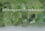 CRB1351 15.5 inches 6*10mm faceted rondelle green rutilated quartz beads