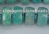 CRB1374 15.5 inches 8*16mm faceted rondelle amazonite beads