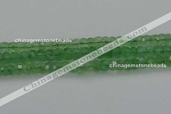 CRB1460 15.5 inches 6*10mm faceted rondelle green fluorite beads