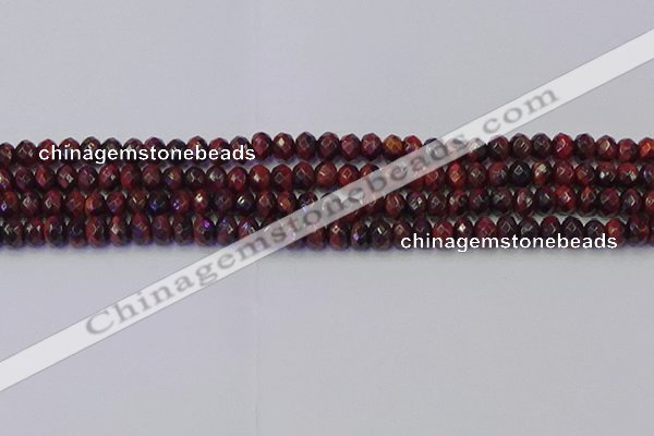 CRB1844 15.5 inches 4*6mm faceted rondelle red tiger eye beads