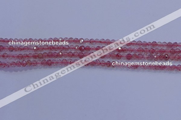 CRB1863 15.5 inches 2*3mm faceted rondelle strawberry quartz beads