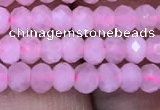 CRB1940 15.5 inches 2.5*4mm faceted rondelle rose quartz beads