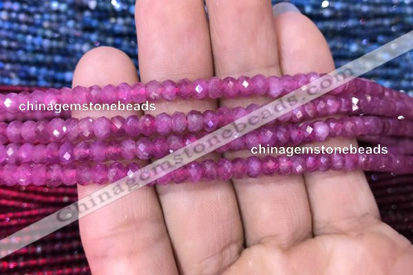 CRB1973 15.5 inches 3*5mm faceted rondelle pink tourmaline beads