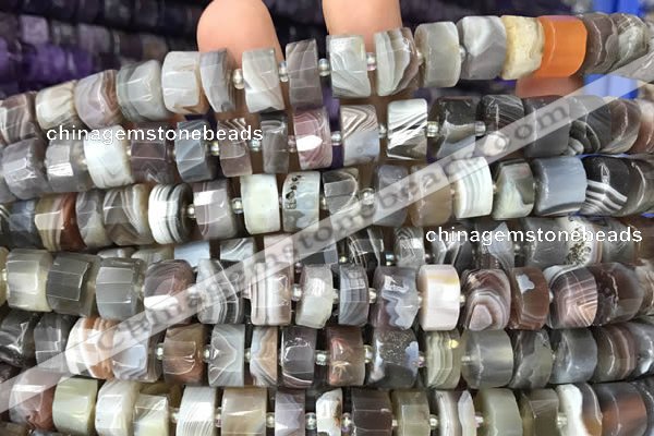 CRB2110 15.5 inches 7mm - 8mm faceted tyre Botswana agate beads