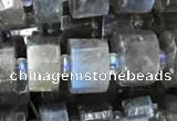 CRB2131 15.5 inches 9mm - 10mm faceted tyre labradorite gemstone beads