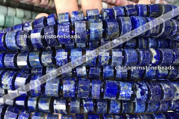 CRB2141 15.5 inches 9mm - 10mm faceted tyre lapis lazuli beads